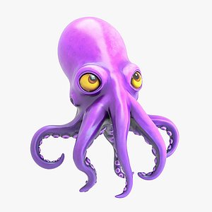 Cartoon octopus Low-poly