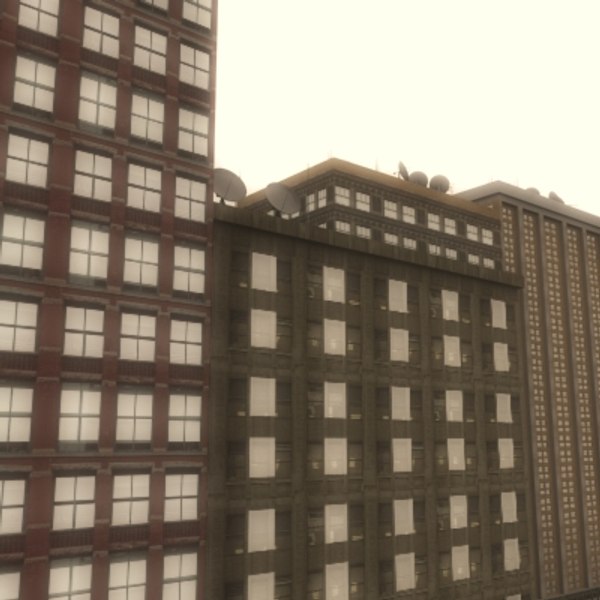 3d untextured building view