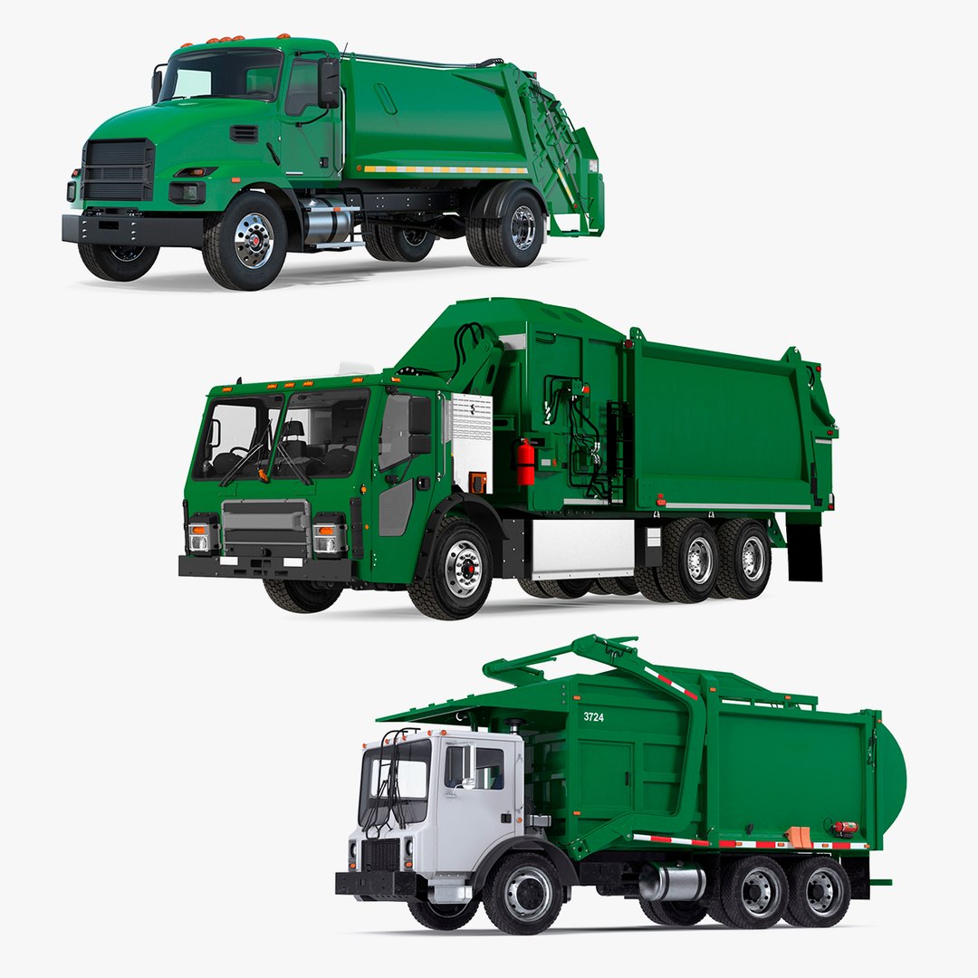Trash Trucks Collection 2 3D model preview