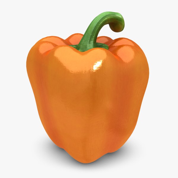 3d realistic pepper orange