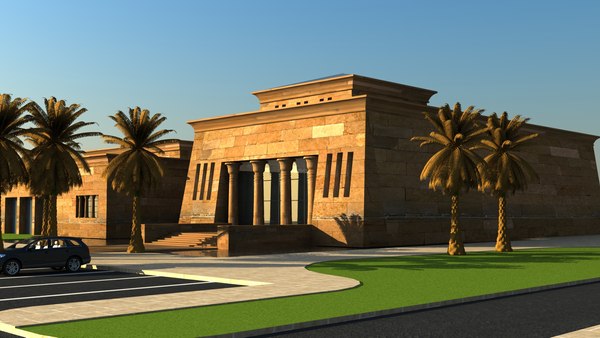 3d model egyptian building landscape