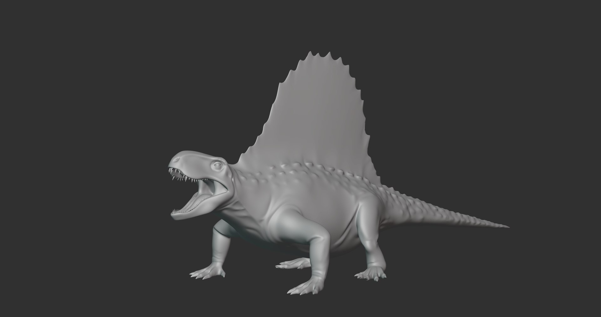 modelo 3d Dimetrodon Basemesh Low Poly - TurboSquid 1994080