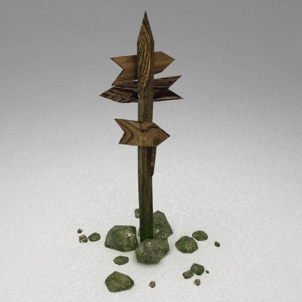 medieval road sign 3d model