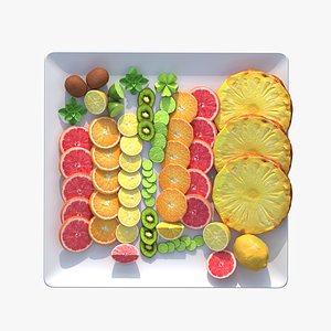 3D Citrus Slice Collection model