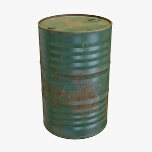 3D green oil drum