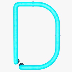 Neon Letter D
