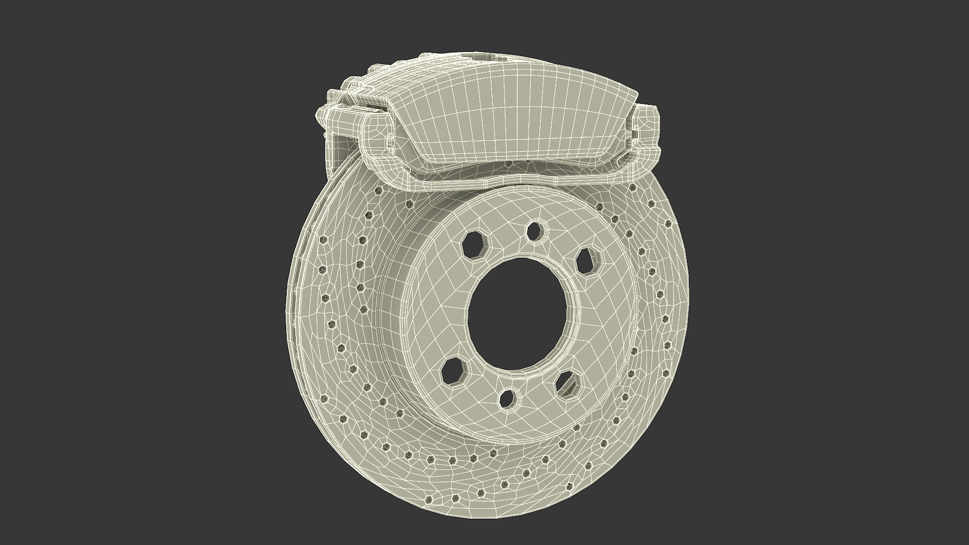 SSBC Drilled Brake Rotor With Red Caliper 3D - TurboSquid 2390596