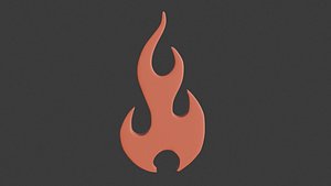 3D fire icon 3