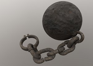 3D handcuff shackles ball model