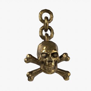 Skull Keychain Material Pack 3D model