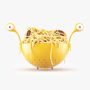 flying spaghetti monster noodles 3D model