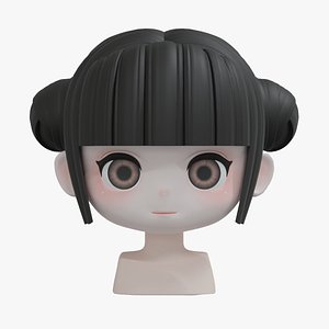 Female Hair Style 05 3D model