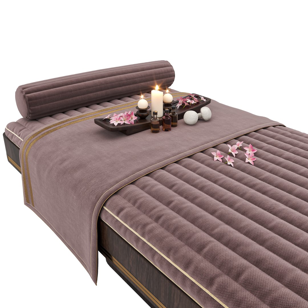 Spa Bed Massage Bed With Spa Decorations 3d Turbosquid 1848363