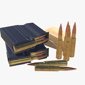 50BMG Ammo Pack Low-poly