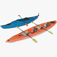 Kayak 01 Blue and Red Single Mat All PBR Unity UE Textures