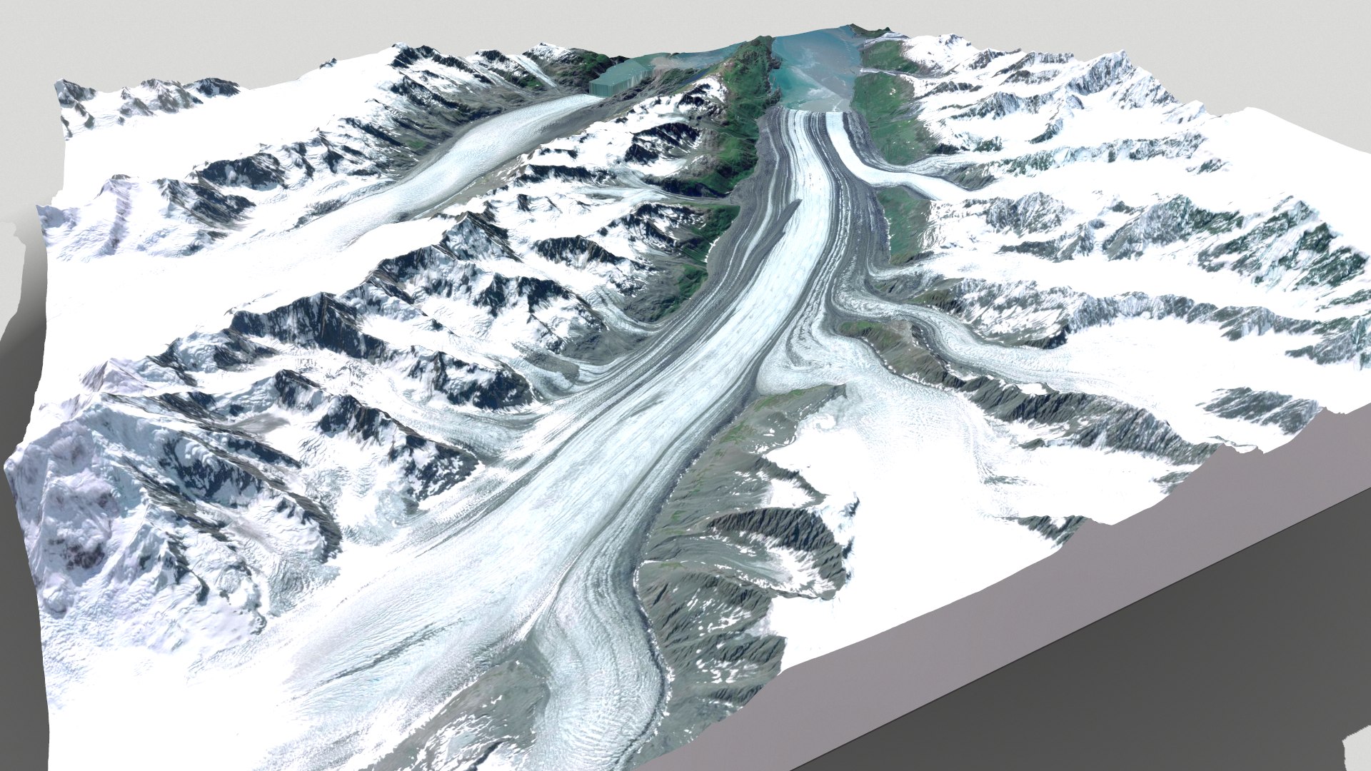 3d Model Mountain Landscape Harvard Glacier Prince William Alaska 