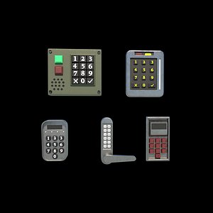 3D keypad lock 3D model