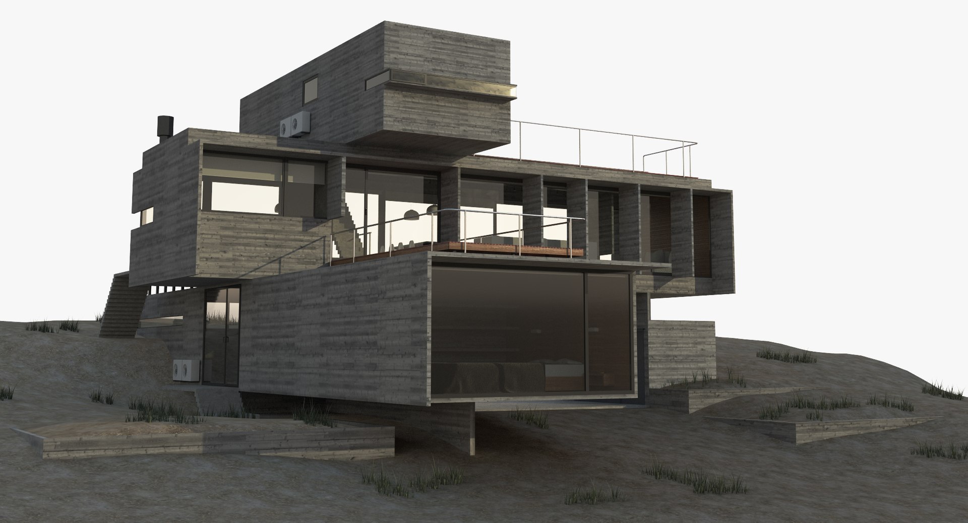 Modern House Exterior 3d Obj