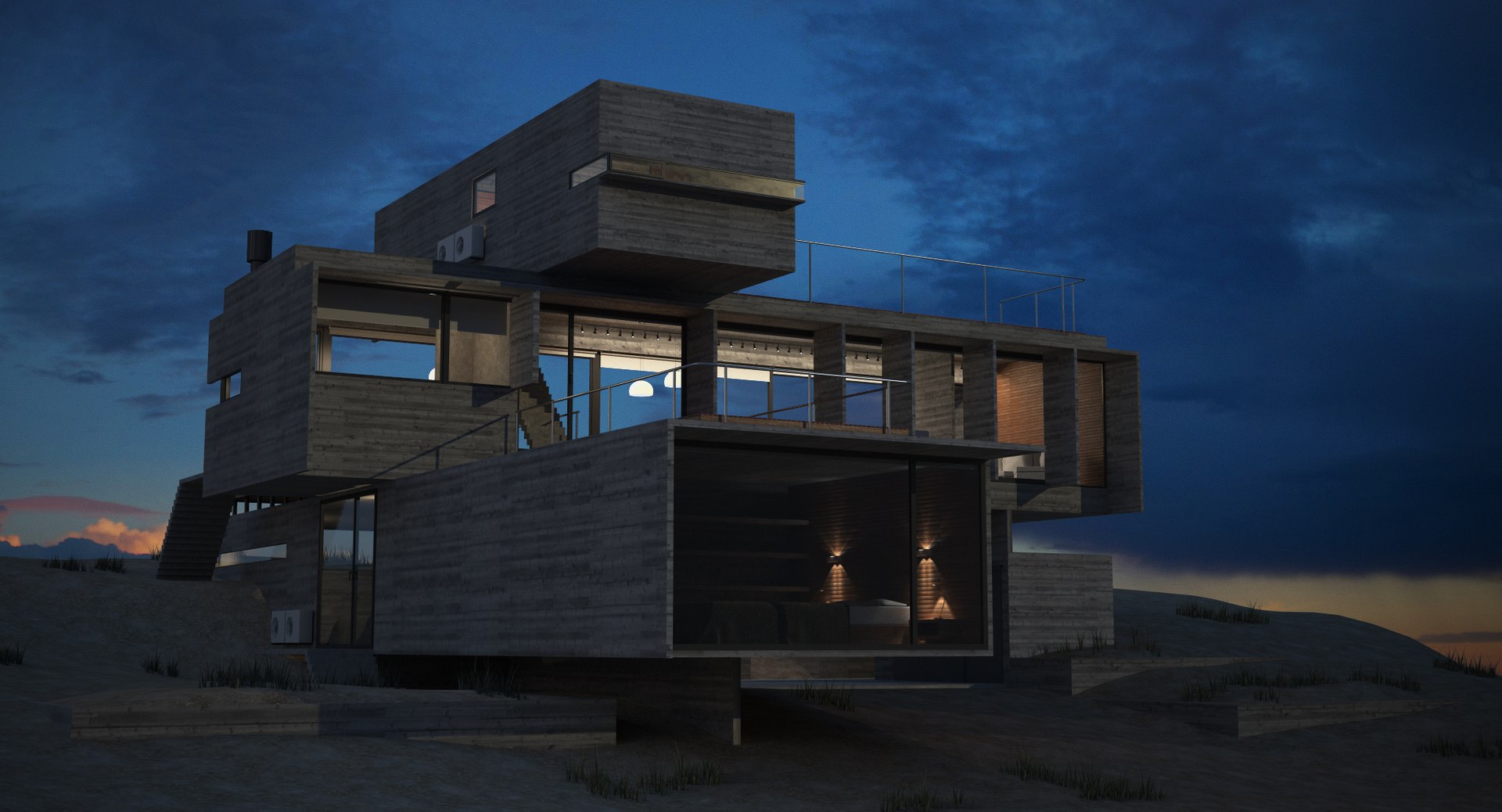 Modern House Exterior 3d Obj