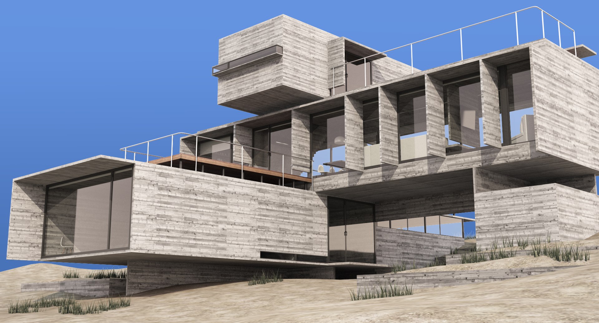 Modern House Exterior 3d Obj