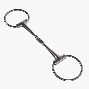 Double-jointed snaffle horse bit 3D model