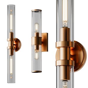Simple Glass Cylinder Sconce And Daphne Vanity Light 3D