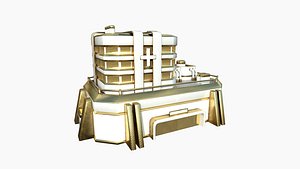 3D SciFi Hospital A11 Gold - Sci Fi Exterior Design model