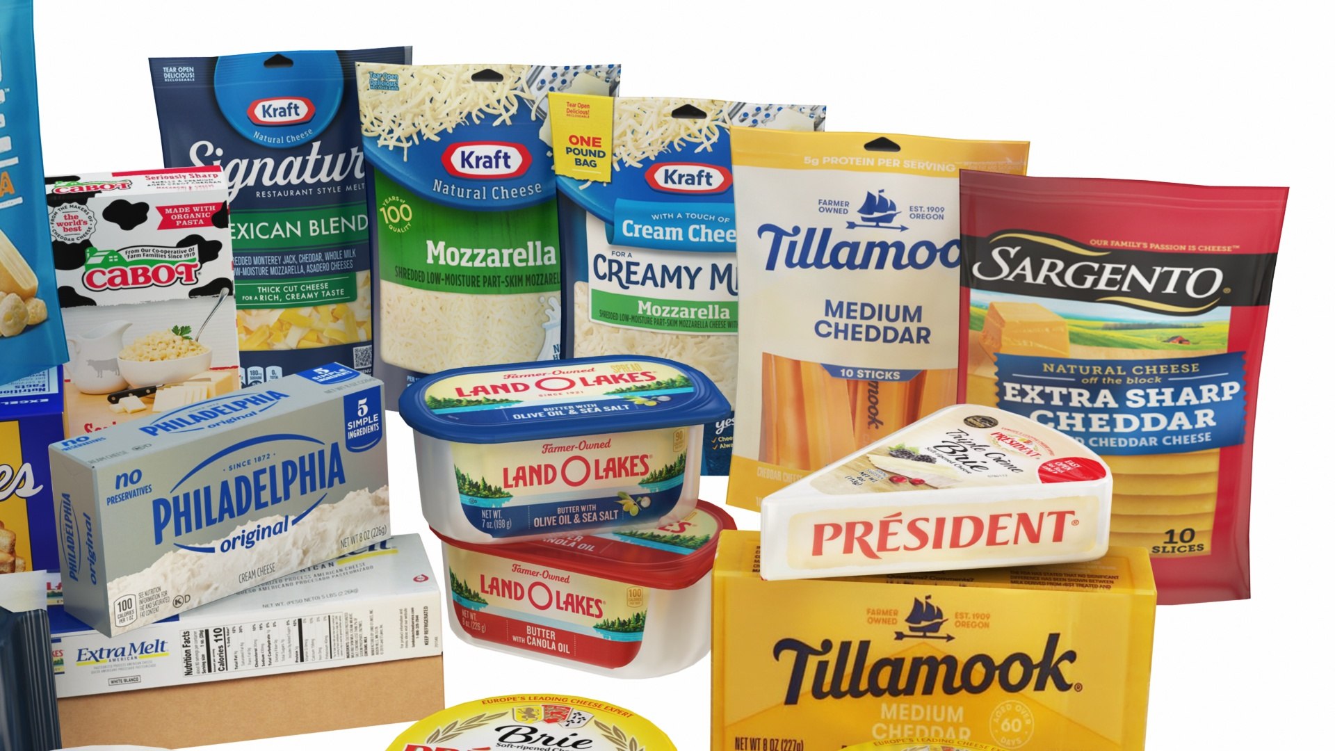 3D Model Cheese Products 22 In 1 - TurboSquid 2375526