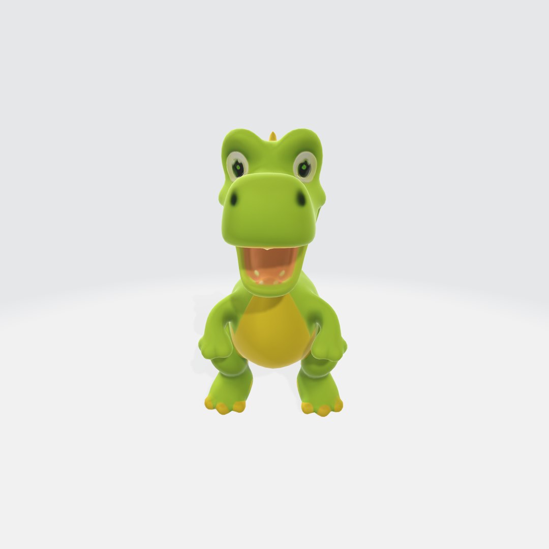3D Adorable Cartoon Dinosaur Model - TurboSquid 2279200