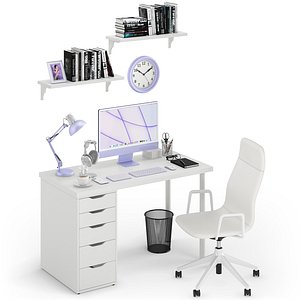 Workplace iMac Purple 3D model