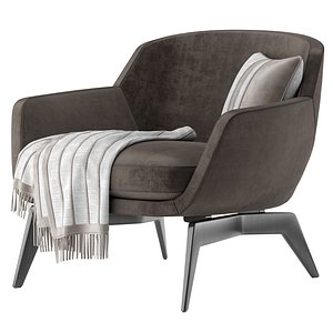 3D model armchair Minotti Belt 2021 collection 2