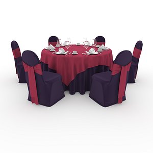 Banquet Table and Chair 71 3D model