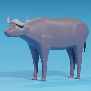 Cartoon African Buffalo model