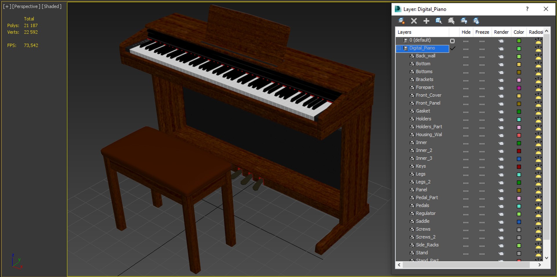 3D Digital Piano Model - TurboSquid 2279831