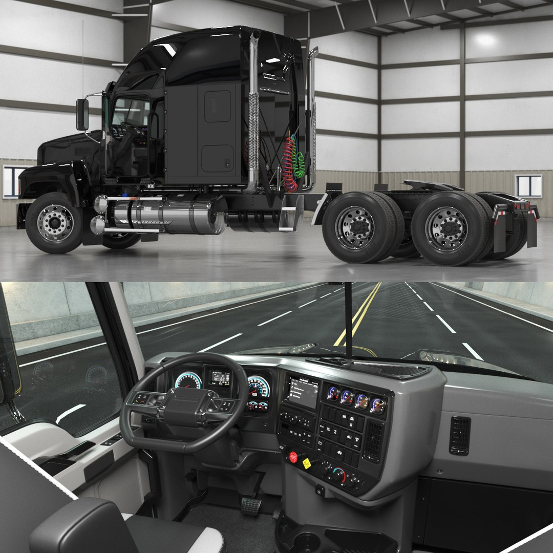 Pinnacle 2025 Truck Black Rigged 3D model preview