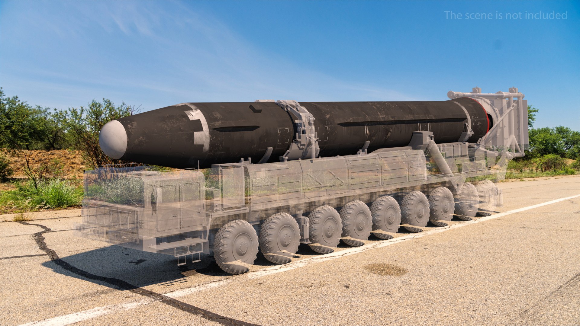Intercontinental Ballistic Missile Hwasong-15 Dirty 3D model preview