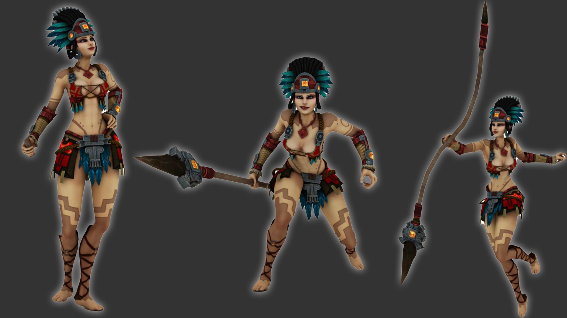 Tribal Female Warrior Riding Leopard Model - TurboSquid 2396834