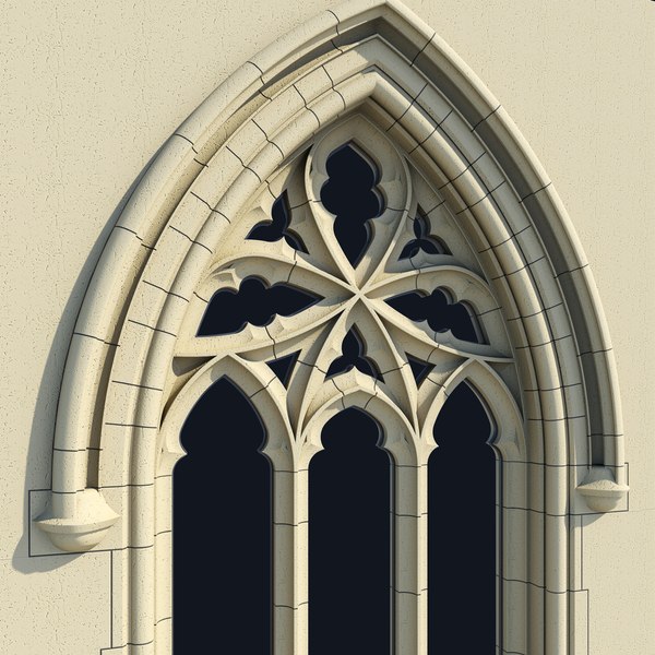 small arched gothic window 3ds