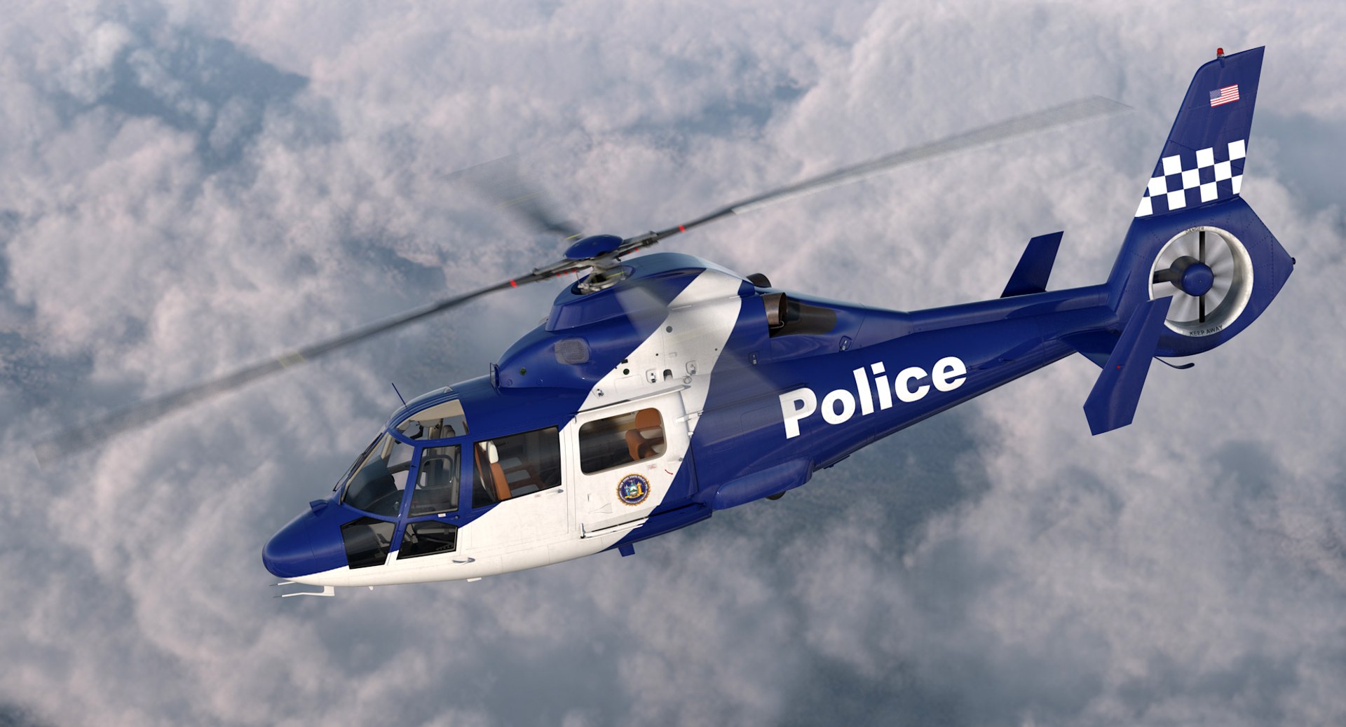 3D Model Police Helicopter Eurocopter 365 TurboSquid 1187141
