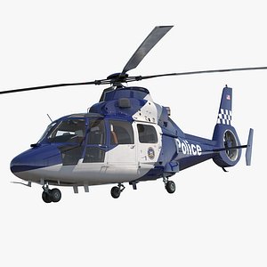 Police Helicopter Eurocopter AS 365 N2 Dauphin Rigged