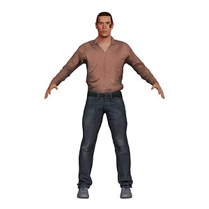 3D caucasian man white character