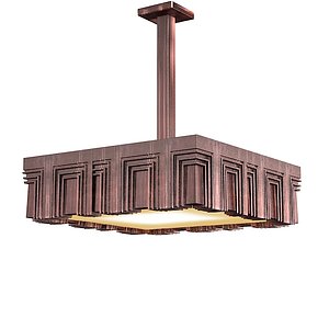 Baker Art Deco Chandelier signature lighting tessa metal rectangular