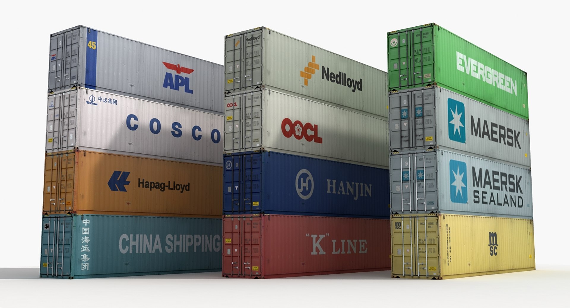 Pack Containers 3d Model