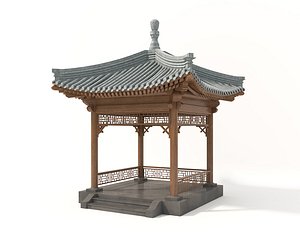 Chinese Wood Gazebo 2 3D