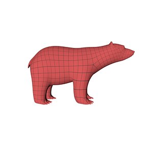 base mesh polar bear 3d obj