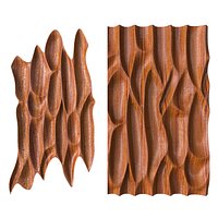 Gouged walnut wood wall panel