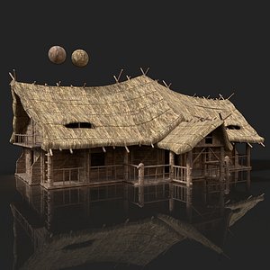 3D aaa medieval slavic wooden