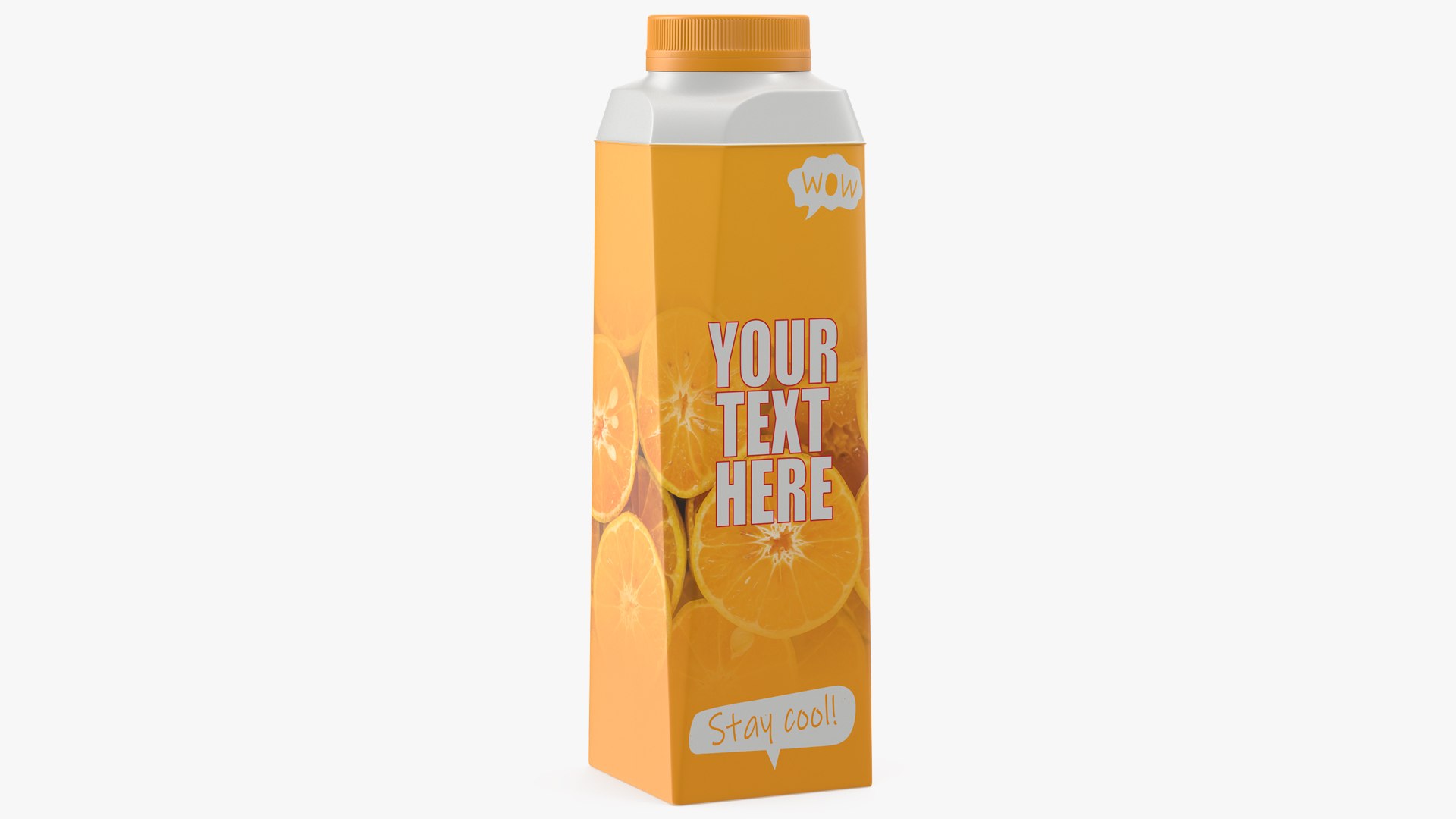 Multilayer Carton Bottle Mockup Orange 3D model preview