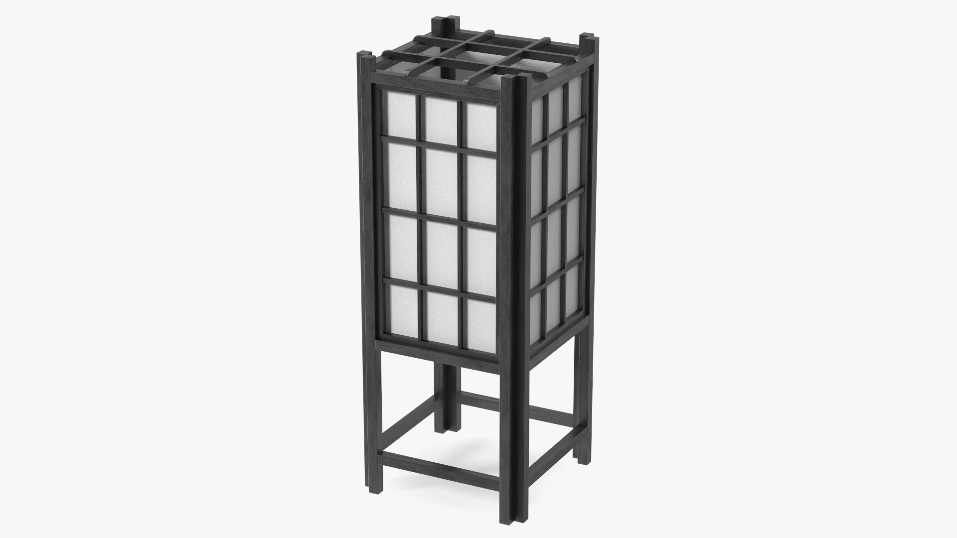 Rice Paper Shoji Floor Lantern 3D model preview