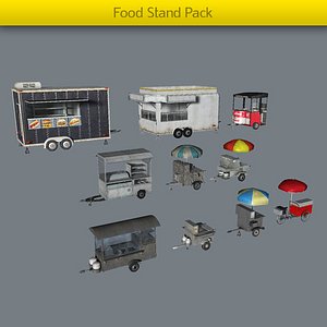 3d model of pack food stands